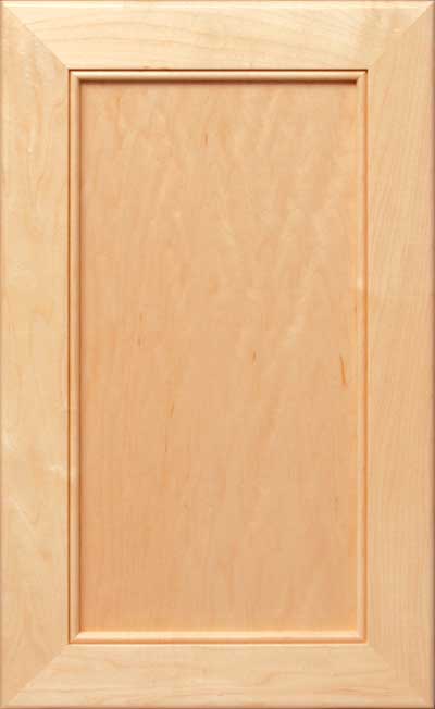 Light wood cabinet door with a rectangular recessed center panel and simple frame design.