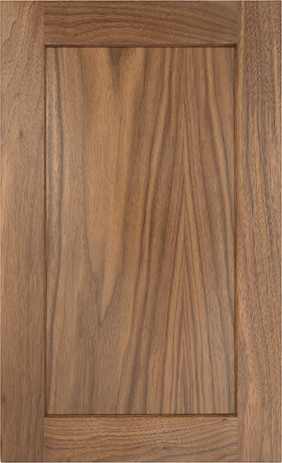 Rectangular wooden cabinet door with a natural walnut finish and visible wood grain pattern.